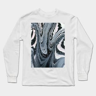 Pink, black, and white pour with cells Long Sleeve T-Shirt